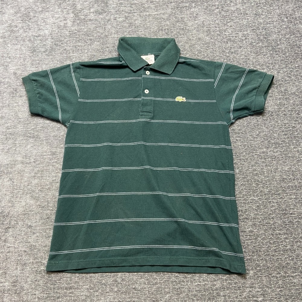 Lacoste Sport Polo Shirt Mens Medium Green Pinstripe Resort Wear Golf Tennis